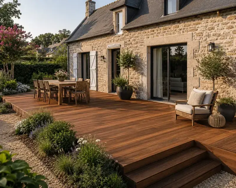 Installation de terrasse en bois exotique ipé ou cumaru
