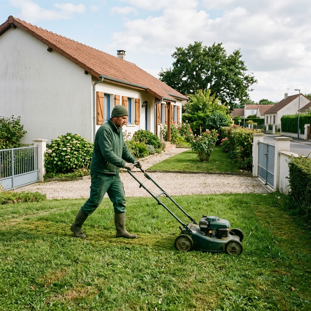Jardin entretenu par West Clôtures Entretien d'espace vert par un jardinier professionnel dans le Morbihan